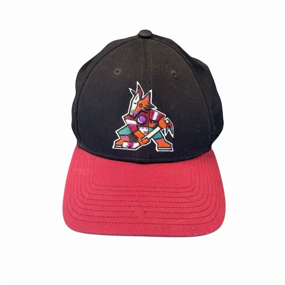 Arizona Coyotes Kachina Logo Hat Cap Unisex One Size Black Red Fanatics